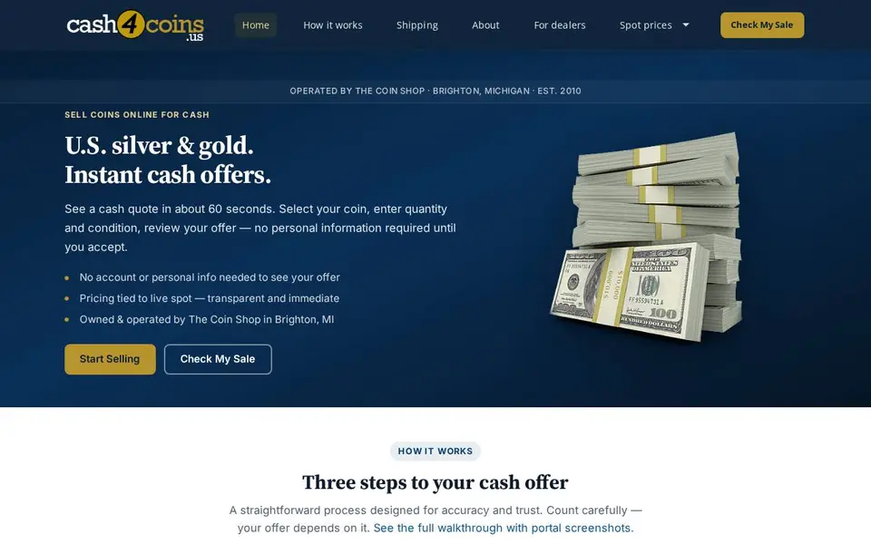 Cash4Coins website