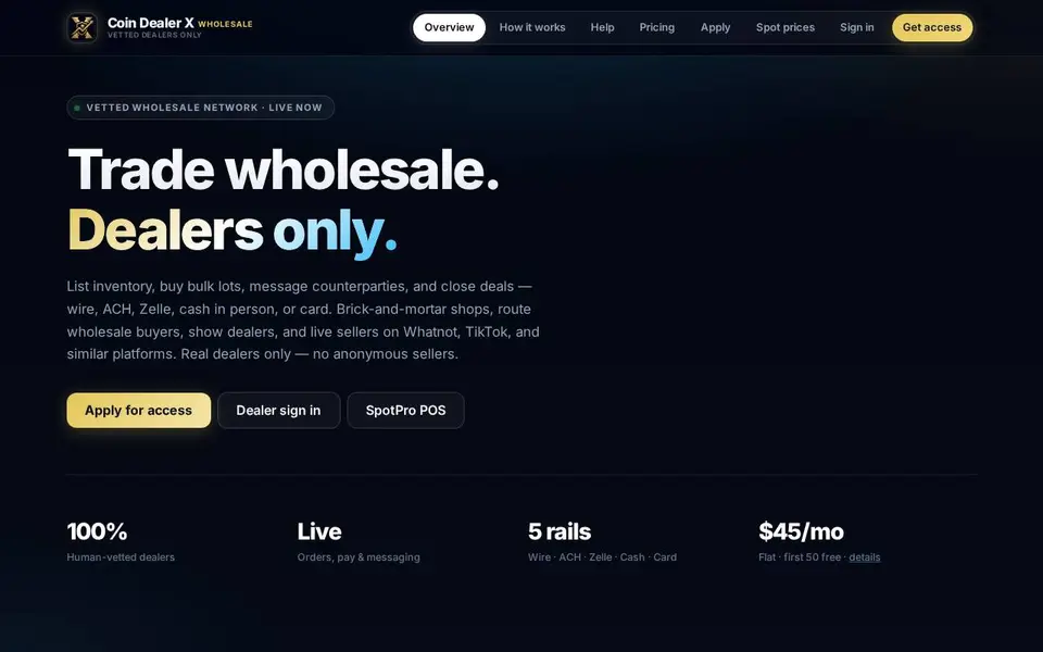CoinDealerX website