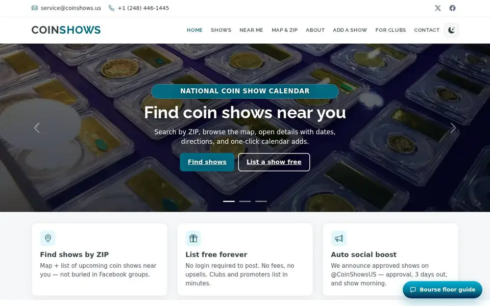 CoinShows website