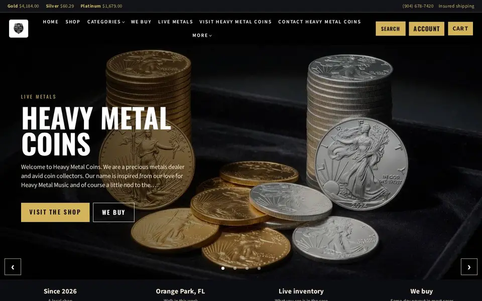 Heavy Metal Coins website